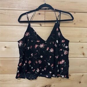 Lucy Paris Black Floral V-Neck Spaghetti Strap Camisole